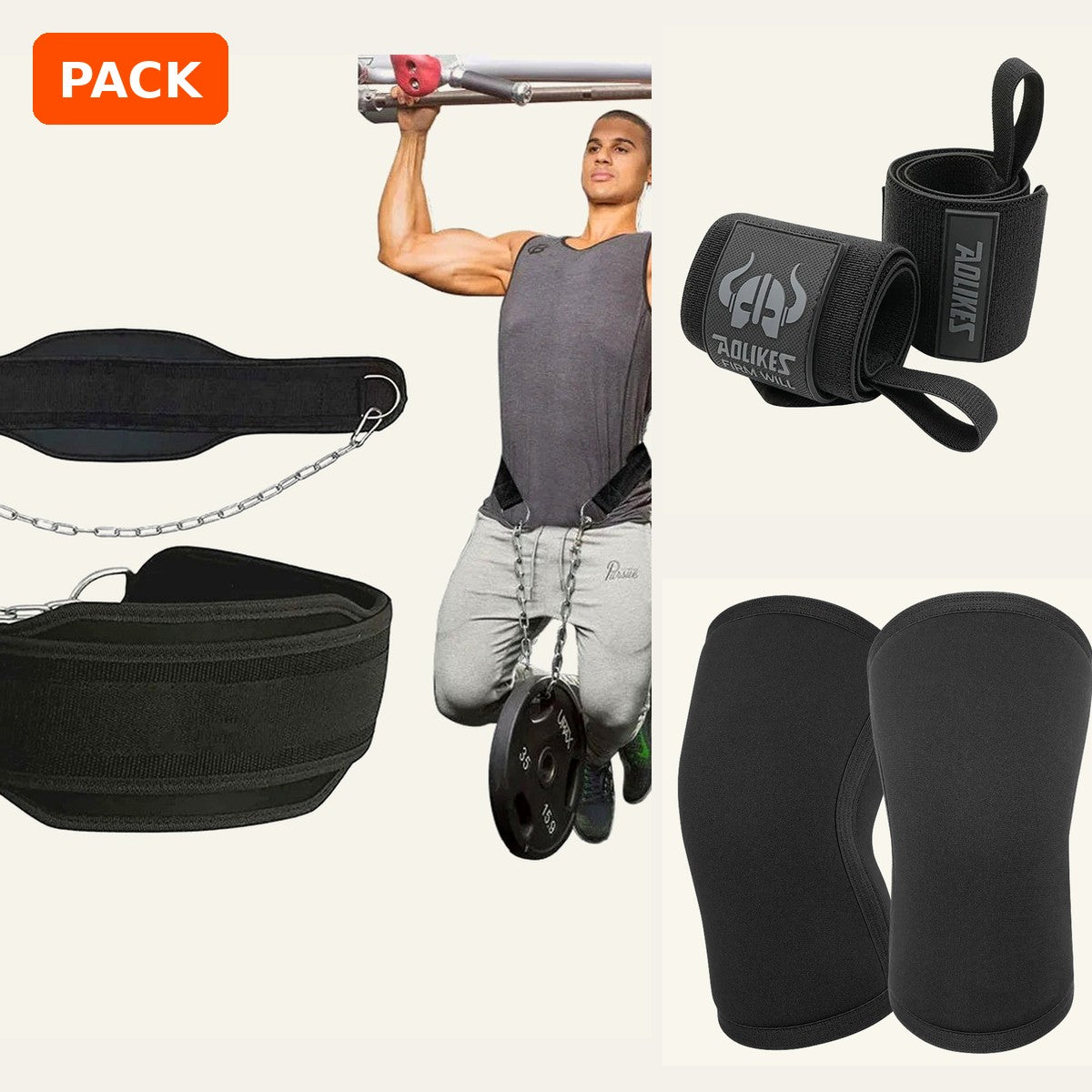 Pack Streetlifting DIPPR : ceinture de lest, wrist wraps et manchons de coude