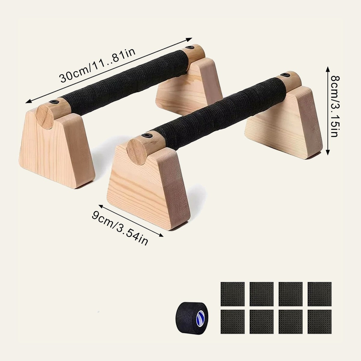 Parallettes bois — paire (hauteur medium)